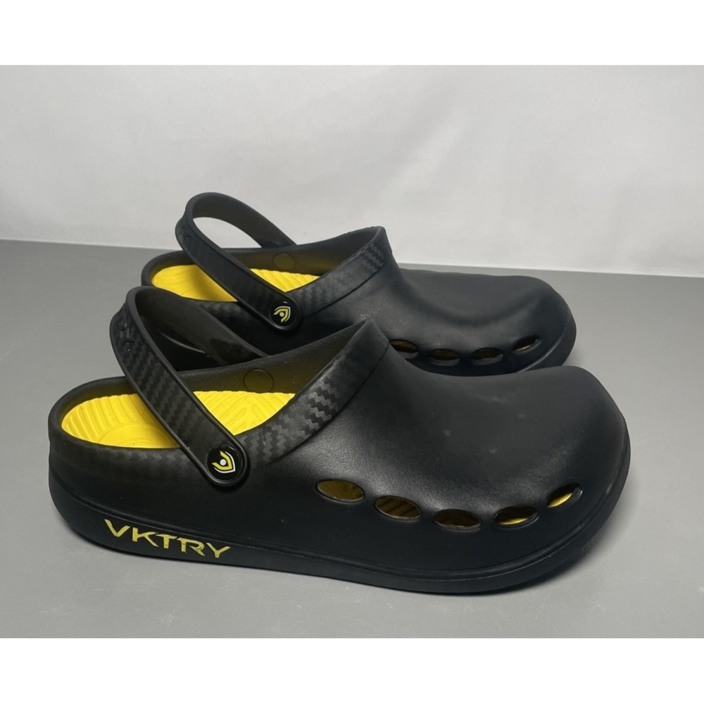 VKTRY Performance Recovery Clogs Black Yellow Carbon Fiber Men's 11/ Wo's 12